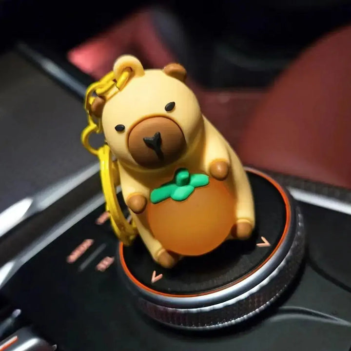 Cute Capybara Keychain With Lighted Creative Luminous Capibara Anime Lighting Keyring Mini Doll Capybara Keyring accessories My Store