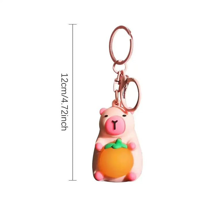 Cute Capybara Keychain With Lighted Creative Luminous Capibara Anime Lighting Keyring Mini Doll Capybara Keyring accessories My Store