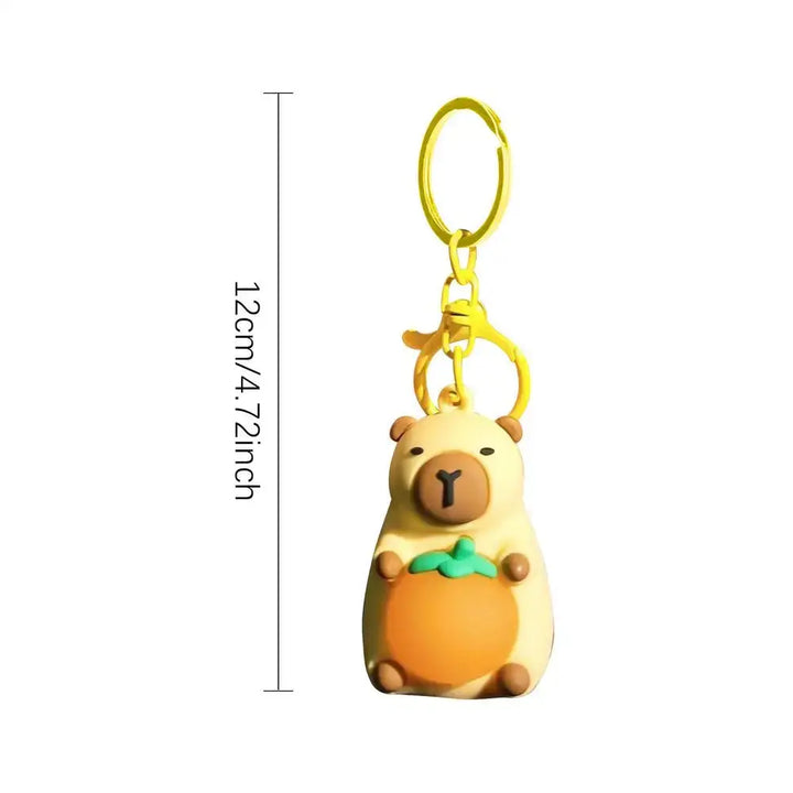 Cute Capybara Keychain With Lighted Creative Luminous Capibara Anime Lighting Keyring Mini Doll Capybara Keyring accessories My Store