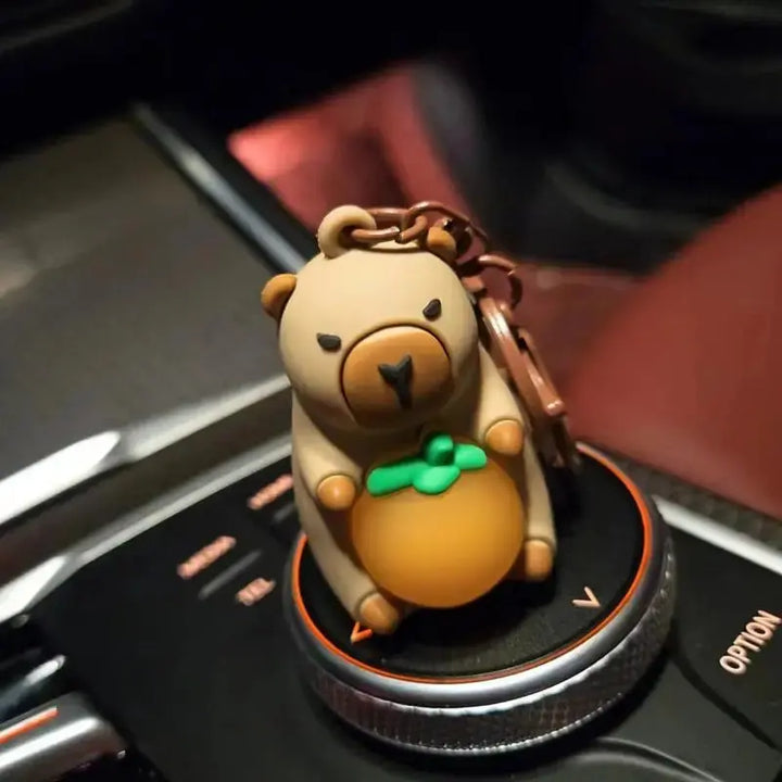 Cute Capybara Keychain With Lighted Creative Luminous Capibara Anime Lighting Keyring Mini Doll Capybara Keyring accessories My Store