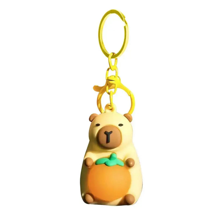 Cute Capybara Keychain With Lighted Creative Luminous Capibara Anime Lighting Keyring Mini Doll Capybara Keyring accessories My Store