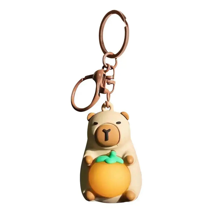 Cute Capybara Keychain With Lighted Creative Luminous Capibara Anime Lighting Keyring Mini Doll Capybara Keyring accessories My Store