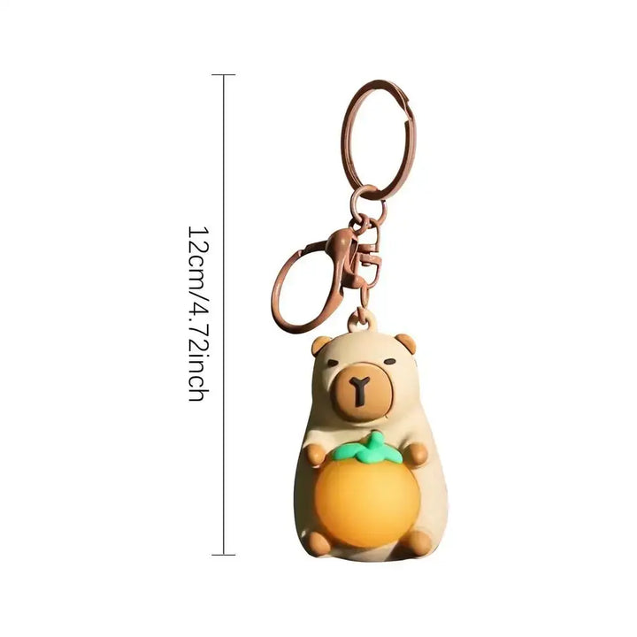 Cute Capybara Keychain With Lighted Creative Luminous Capibara Anime Lighting Keyring Mini Doll Capybara Keyring accessories My Store