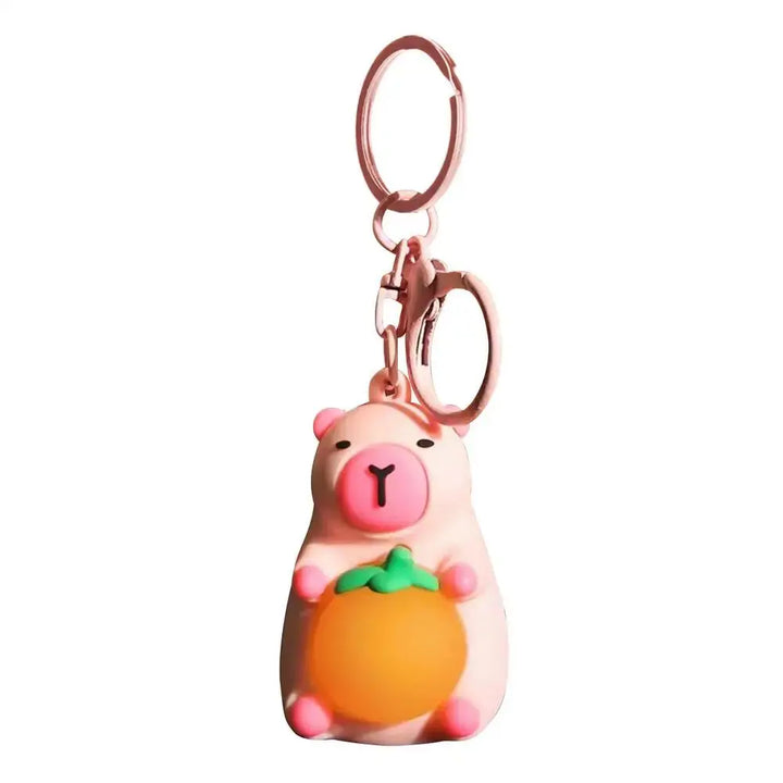 Cute Capybara Keychain With Lighted Creative Luminous Capibara Anime Lighting Keyring Mini Doll Capybara Keyring accessories My Store