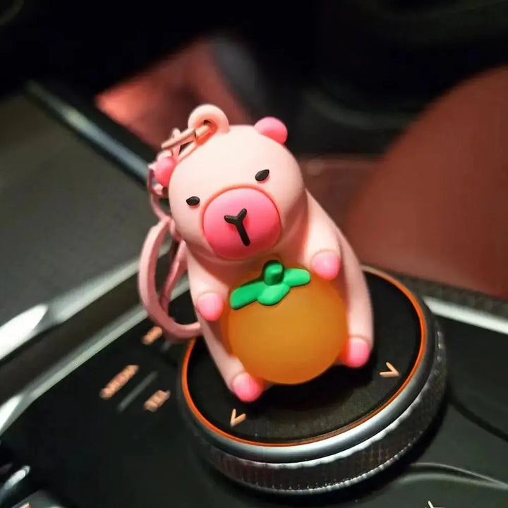 Cute Capybara Keychain With Lighted Creative Luminous Capibara Anime Lighting Keyring Mini Doll Capybara Keyring accessories My Store